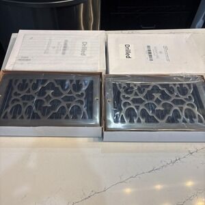 2 -Signature Antique Style Brass Floor/Wall Register - Brushed Nickel - 6" x 10"